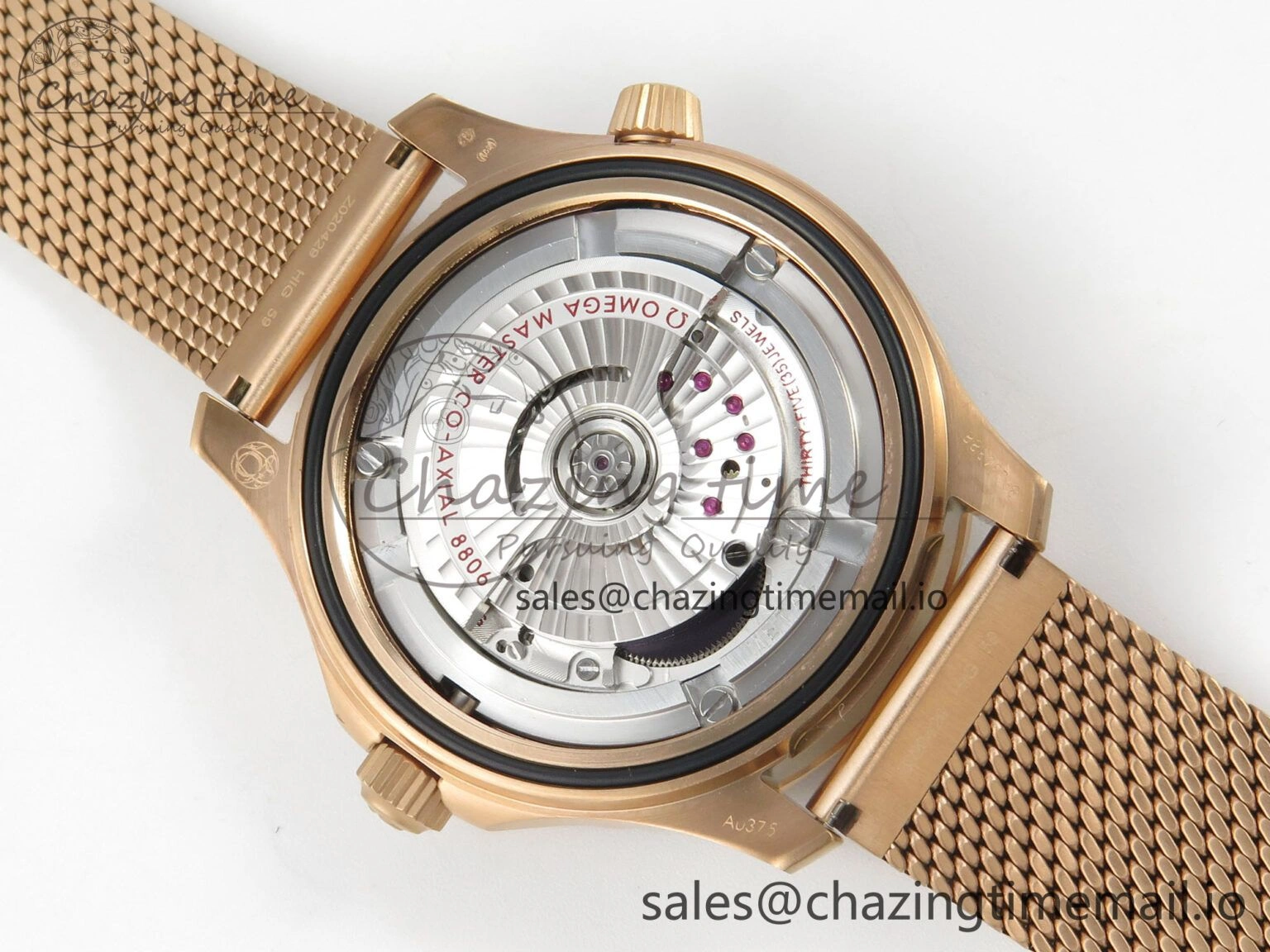 TravelReady Seamaster 300M Diver Rose Gold VSF 1:1 Best Edition Black Dial on Mesh Bracelet A 7662