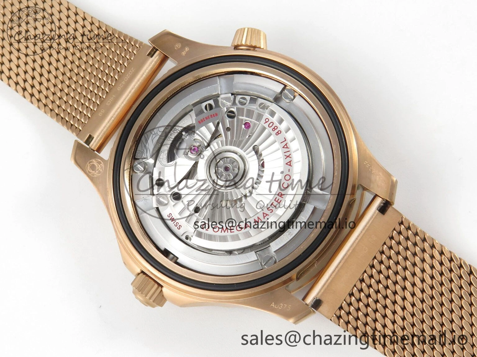 TravelReady Seamaster 300M Diver Rose Gold VSF 1:1 Best Edition Black Dial on Mesh Bracelet A 7662