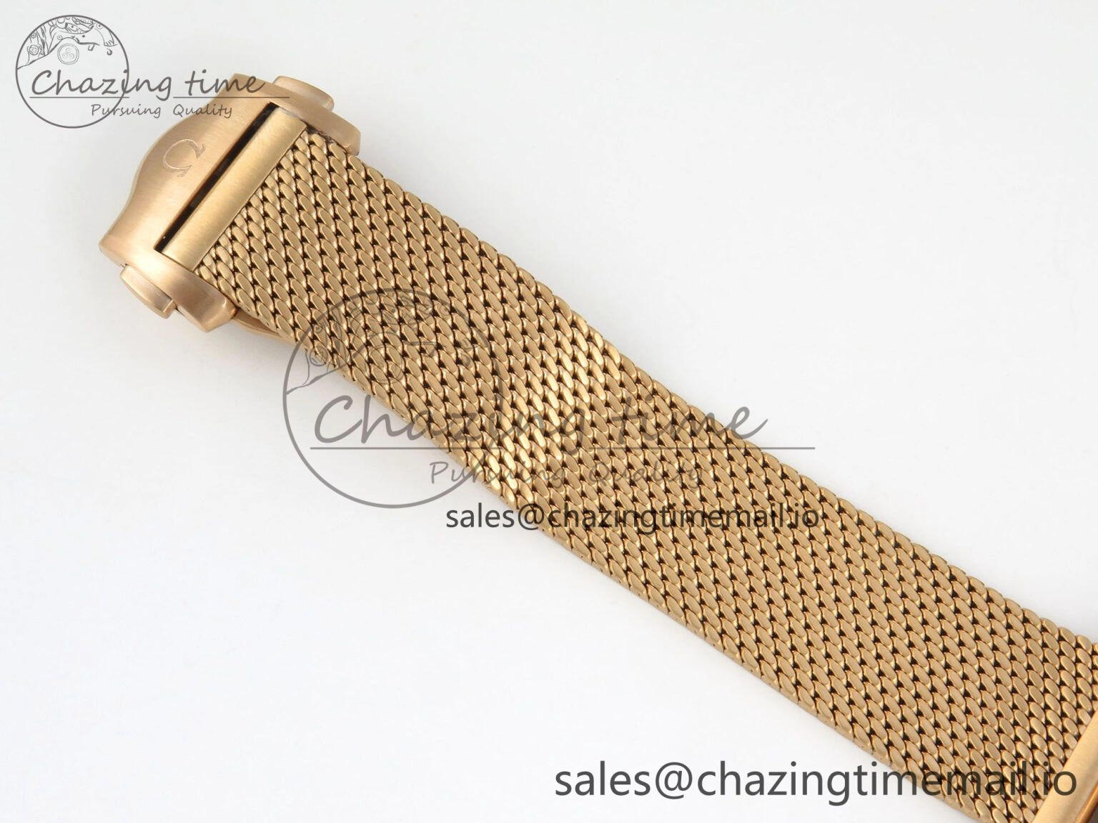 TravelReady Seamaster 300M Diver Rose Gold VSF 1:1 Best Edition Black Dial on Mesh Bracelet A 7662