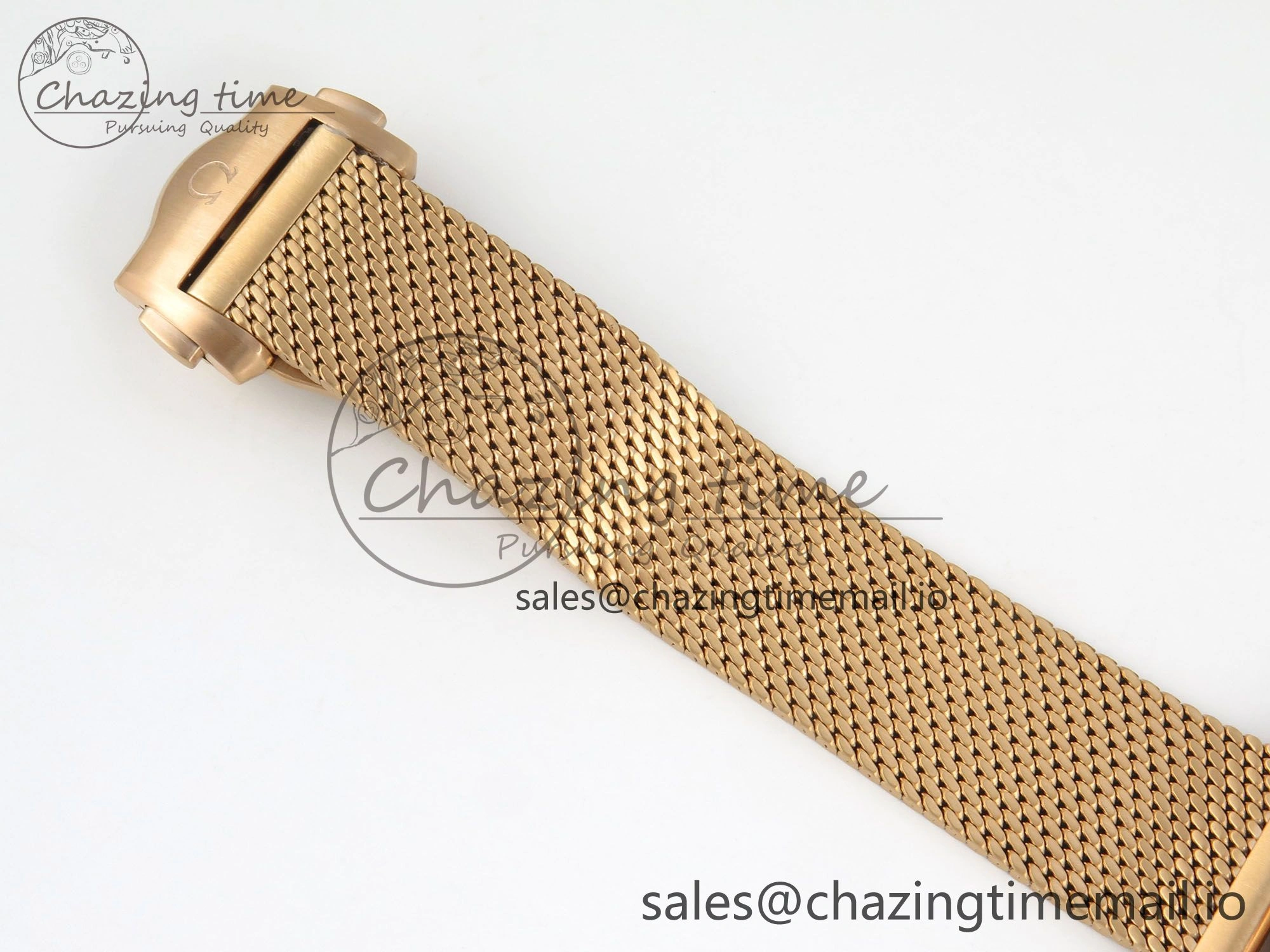 TravelReady Seamaster 300M Diver Rose Gold VSF 1:1 Best Edition Black Dial on Mesh Bracelet A 7662