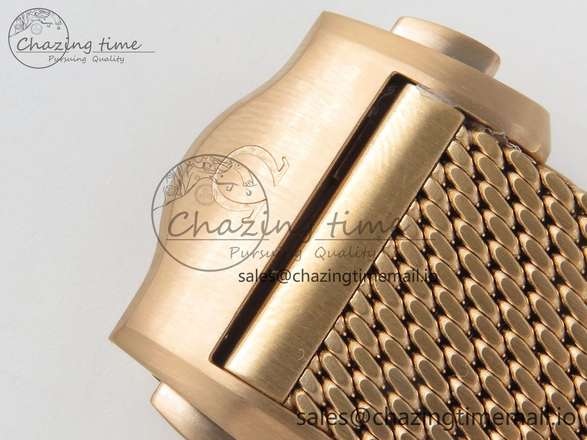 TravelReady Seamaster 300M Diver Rose Gold VSF 1:1 Best Edition Black Dial on Mesh Bracelet A 7662