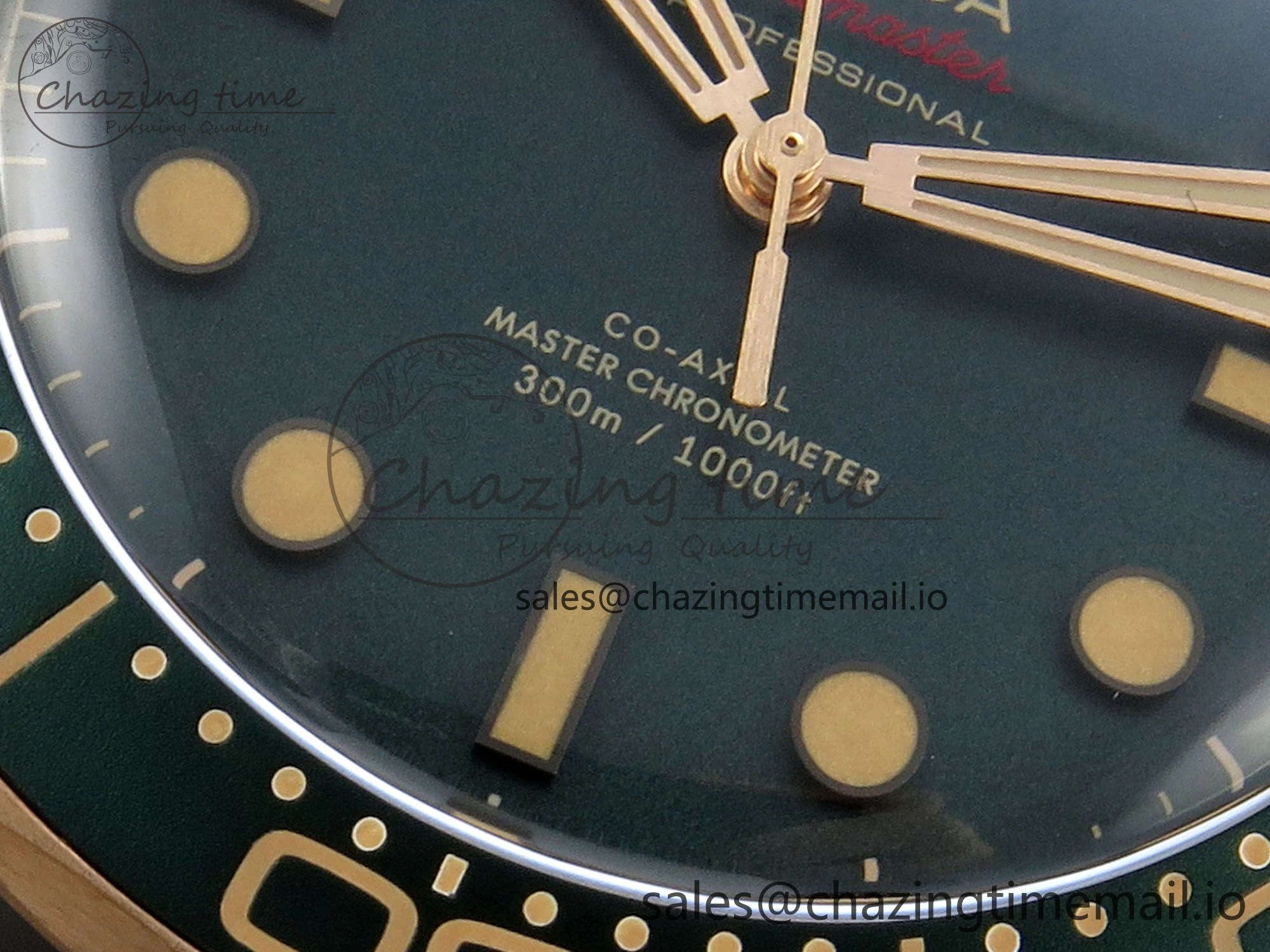 Seamaster 300M Diver Titanium Bronze Gold VSF 1:1 Best Edition Green Dial on Titanium Mesh Bracelet A BestValue 7660