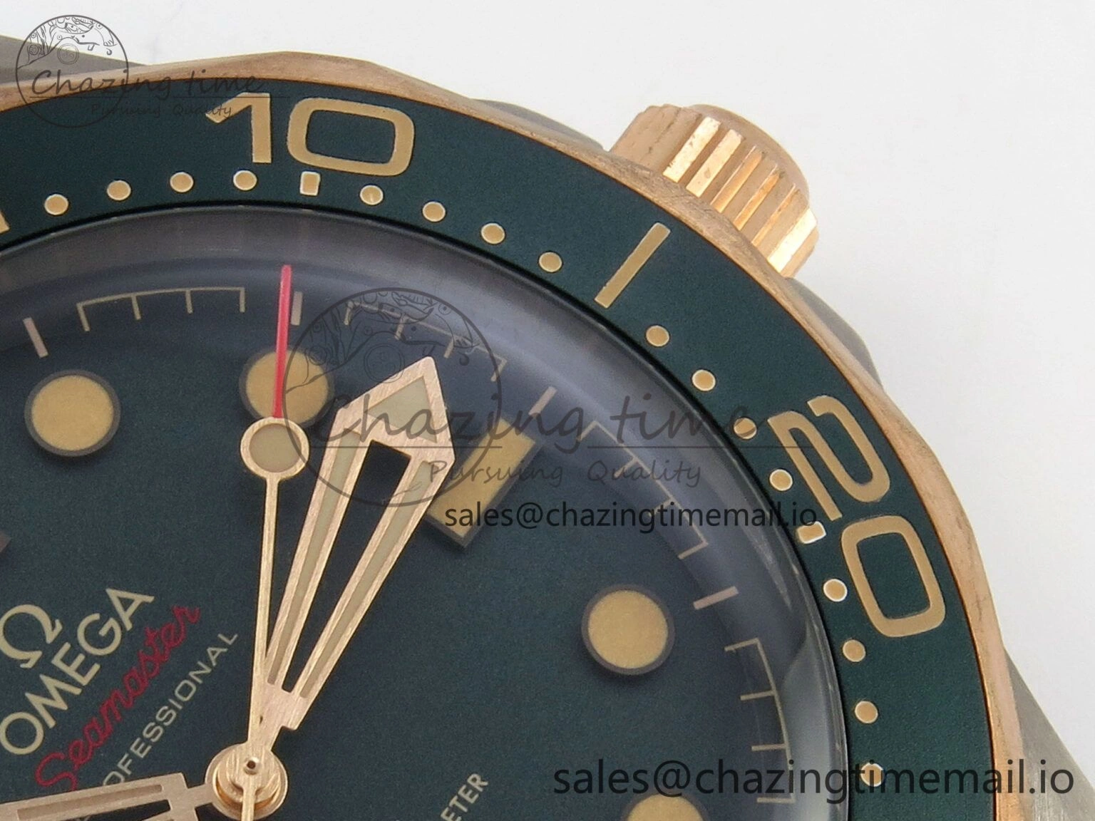 Seamaster 300M Diver Titanium Bronze Gold VSF 1:1 Best Edition Green Dial on Titanium Mesh Bracelet A BestValue 7660