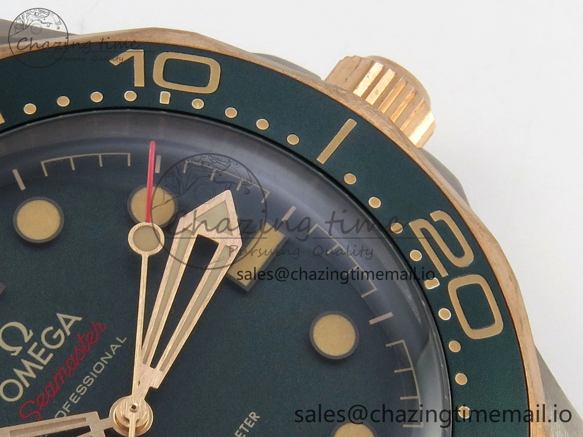 Seamaster 300M Diver Titanium Bronze Gold VSF 1:1 Best Edition Green Dial on Titanium Mesh Bracelet A BestValue 7660
