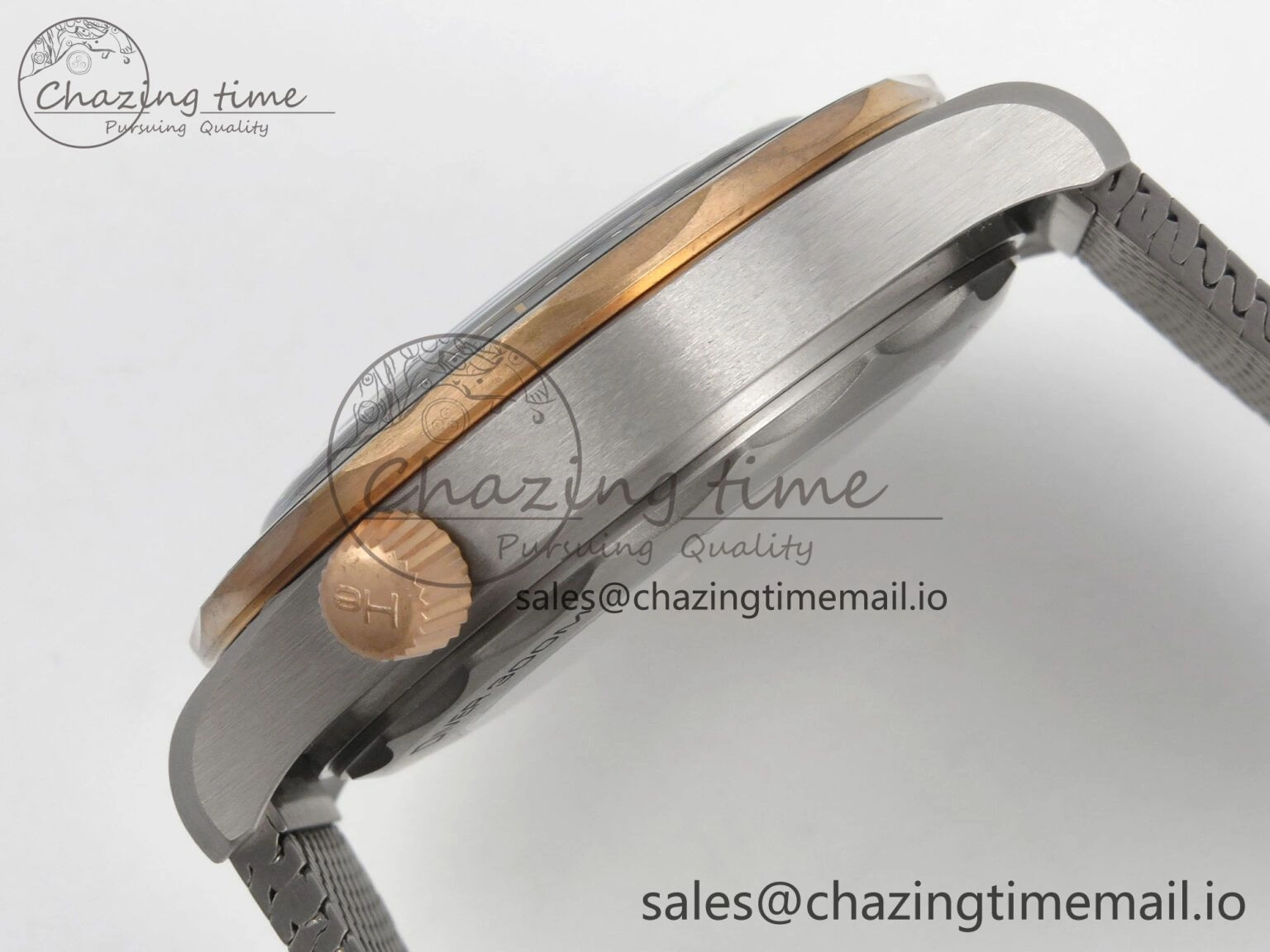 Seamaster 300M Diver Titanium Bronze Gold VSF 1:1 Best Edition Green Dial on Titanium Mesh Bracelet A BestValue 7660