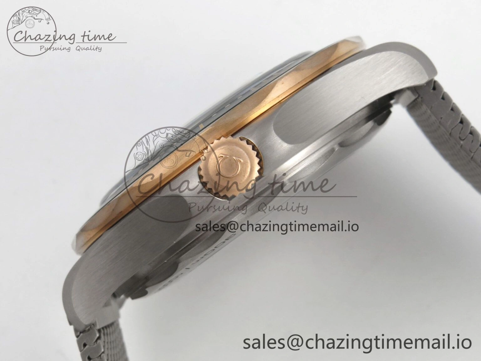 Seamaster 300M Diver Titanium Bronze Gold VSF 1:1 Best Edition Green Dial on Titanium Mesh Bracelet A BestValue 7660