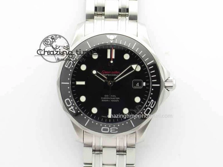 Seamaster 300M SS MK 1:1 Best Edition Black Dial Ceramic Bezel On SS Bracelet A HighQuality 8177