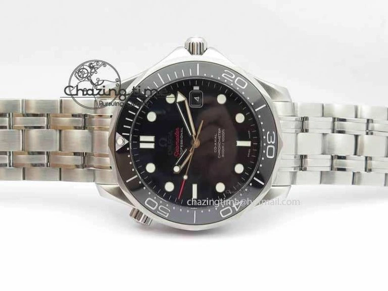 Seamaster 300M SS MK 1:1 Best Edition Black Dial Ceramic Bezel On SS Bracelet A HighQuality 8177