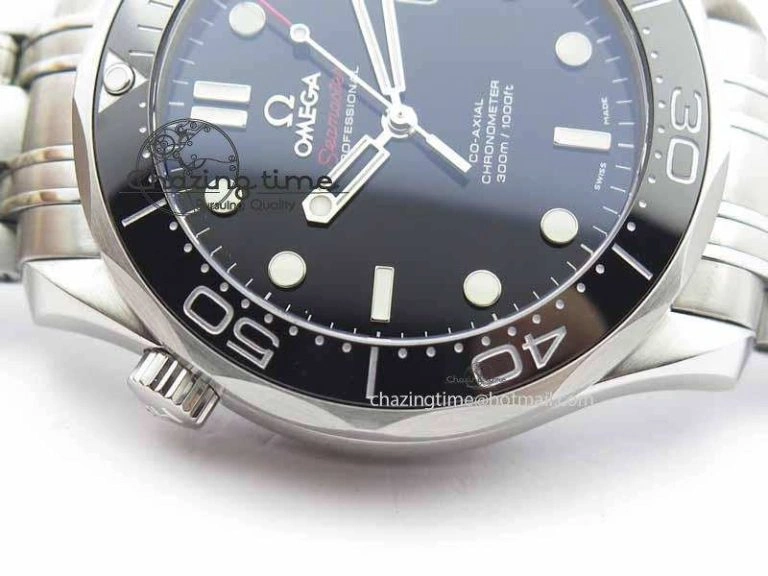 Seamaster 300M SS MK 1:1 Best Edition Black Dial Ceramic Bezel On SS Bracelet A HighQuality 8177