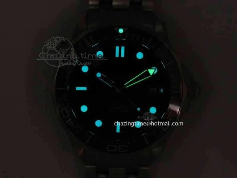 Seamaster 300M SS MK 1:1 Best Edition Black Dial Ceramic Bezel On SS Bracelet A HighQuality 8177