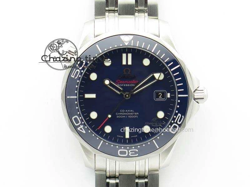Seamaster 300M SS MK 1:1 Best Edition Blue Dial Blue Ceramic Bezel On SS Bracelet A Elegant 8175
