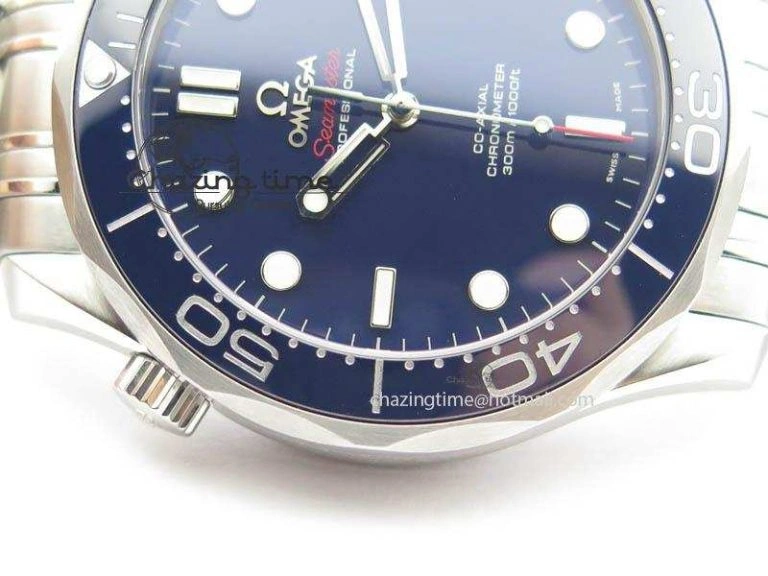 Seamaster 300M SS MK 1:1 Best Edition Blue Dial Blue Ceramic Bezel On SS Bracelet A Elegant 8175