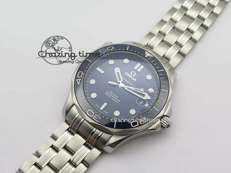 Seamaster 300M SS MK 1:1 Best Edition Blue Dial Blue Ceramic Bezel On SS Bracelet A Elegant 8175