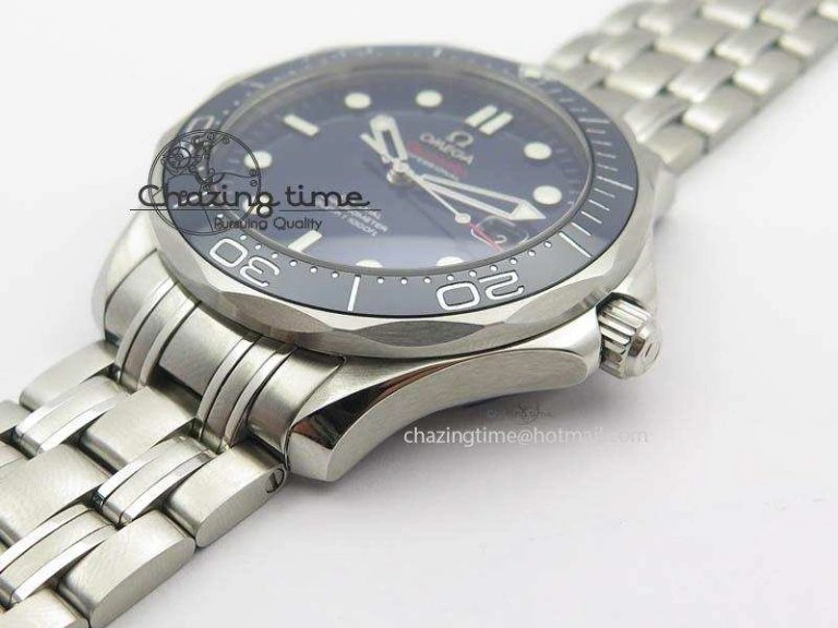 Seamaster 300M SS MK 1:1 Best Edition Blue Dial Blue Ceramic Bezel On SS Bracelet A Elegant 8175