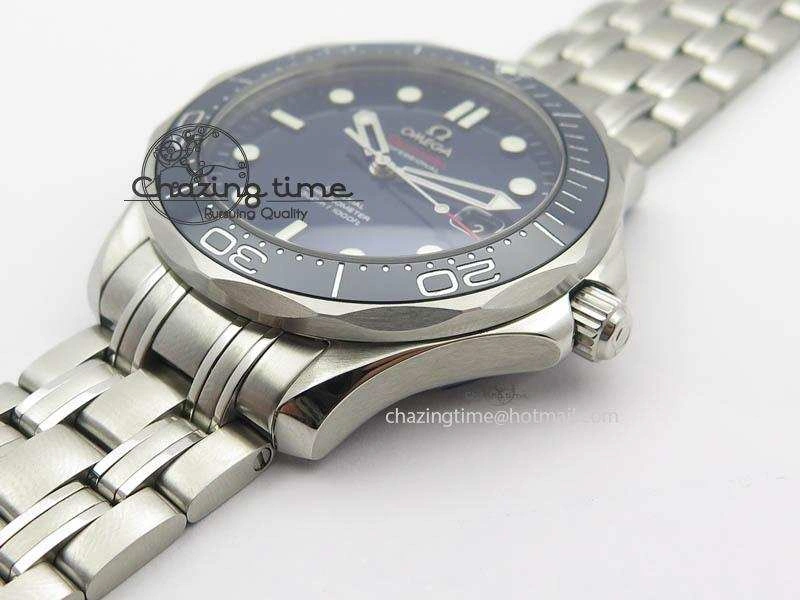 Seamaster 300M SS MK 1:1 Best Edition Blue Dial Blue Ceramic Bezel On SS Bracelet A Elegant 8175