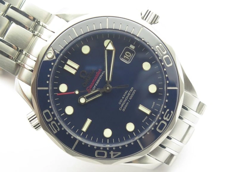 Bright Seamaster 300M SS MKF 1:1 Best Edition Blue Dial Blue Ceramic Bezel On SS Bracelet A2824 V 8061