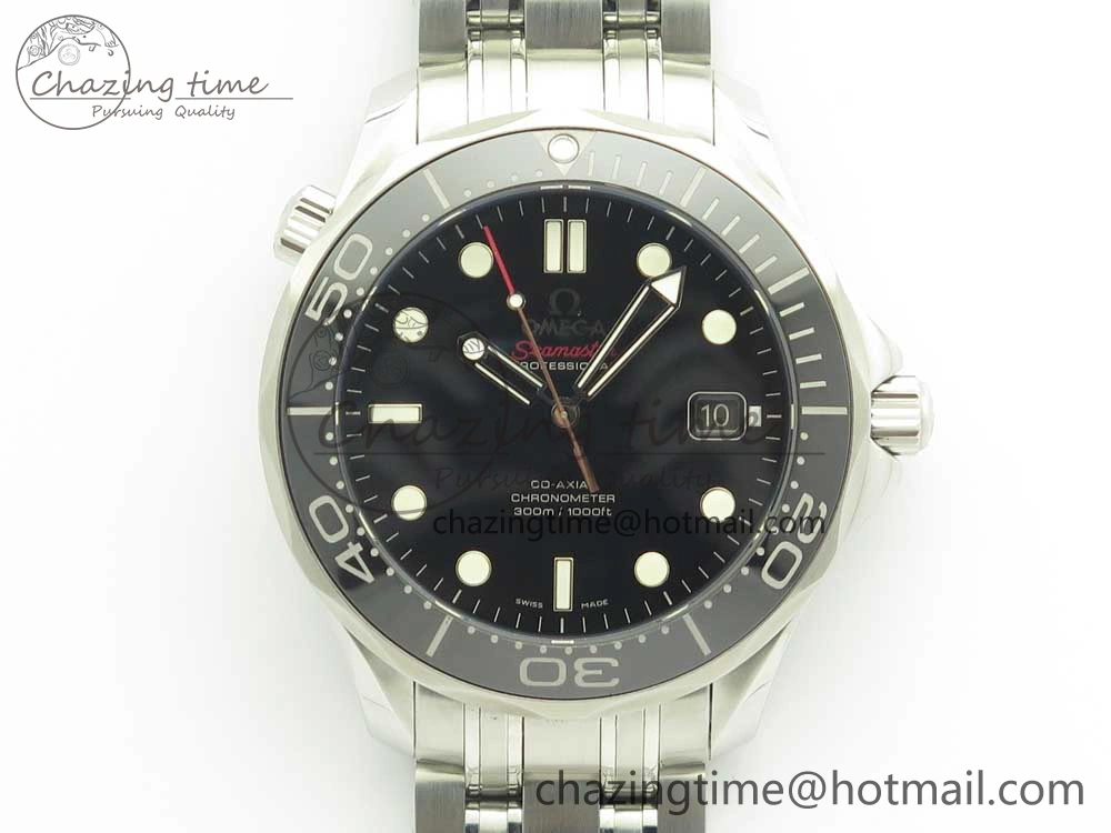 Seamaster 300M SS MKS V3 1:1 Best Edition Black Dial Black Ceramic Bezel on SS Bracelet A UrbanChic 7981