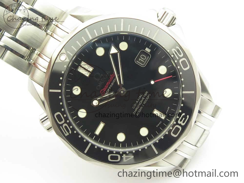 Seamaster 300M SS MKS V3 1:1 Best Edition Black Dial Black Ceramic Bezel on SS Bracelet A UrbanChic 7981