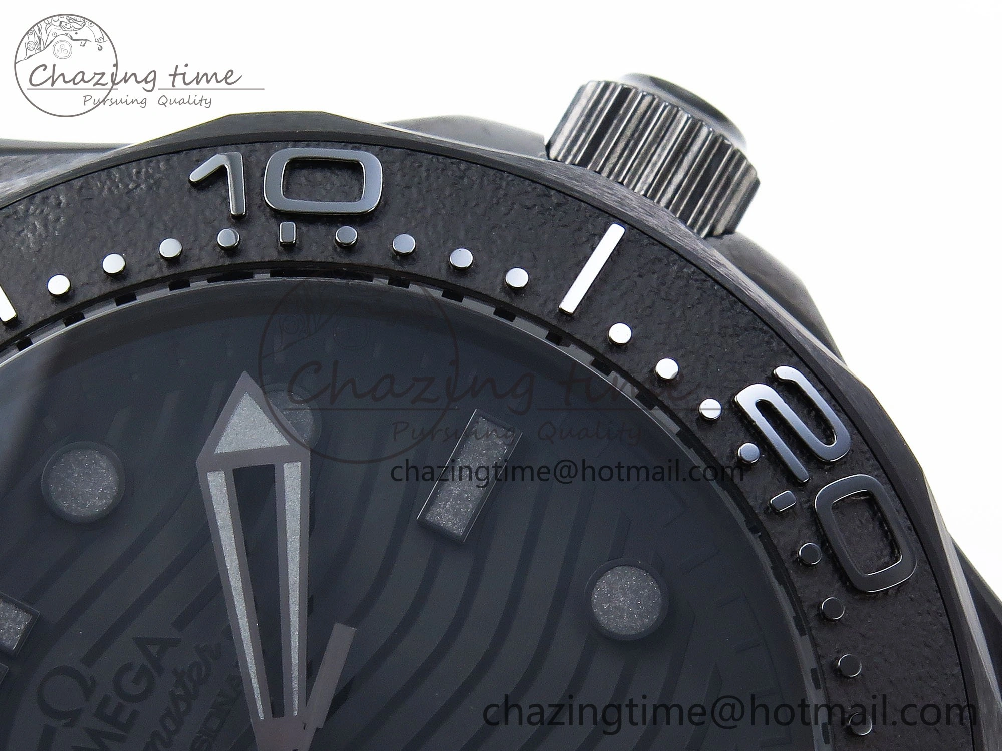 Trendy Seamaster 300m 43.5mm Black Ceramic S+F 1:1 Best Edition Black Dial on Black Rubber Strap A 7731