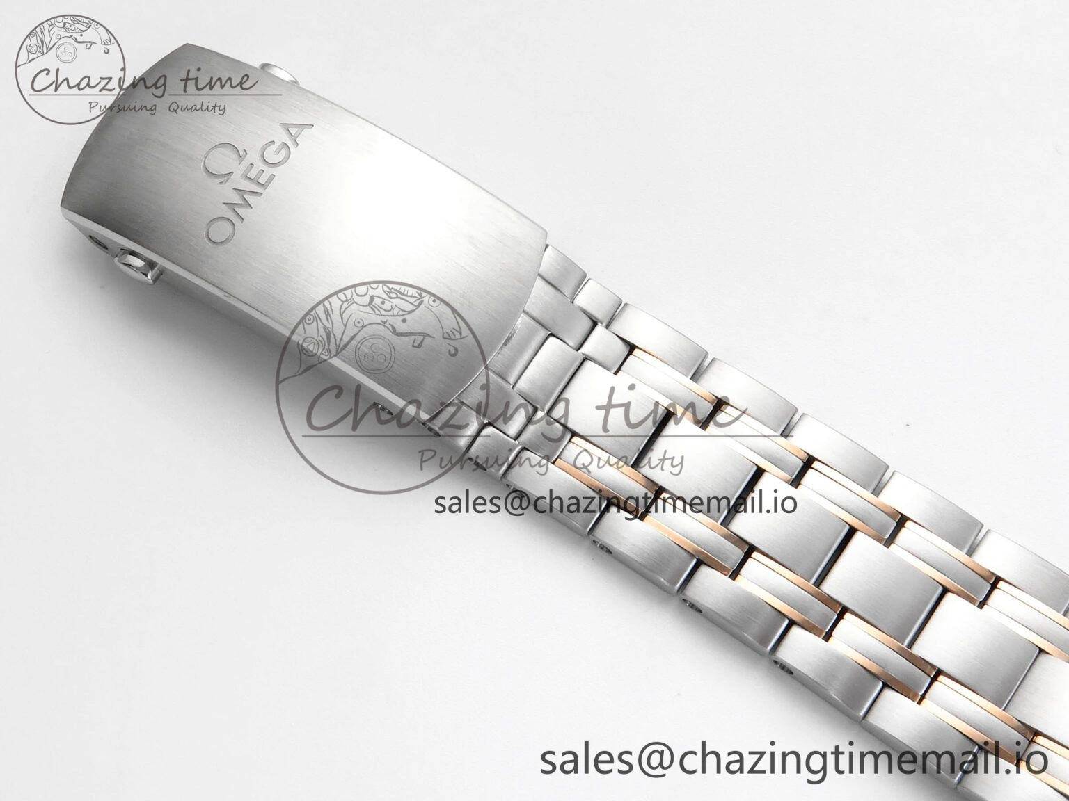 Minimalist Seamaster 300m Chrono SS RG OMF 1:1 Best Edition Blue Dial on SS RG Bracelet A 7686