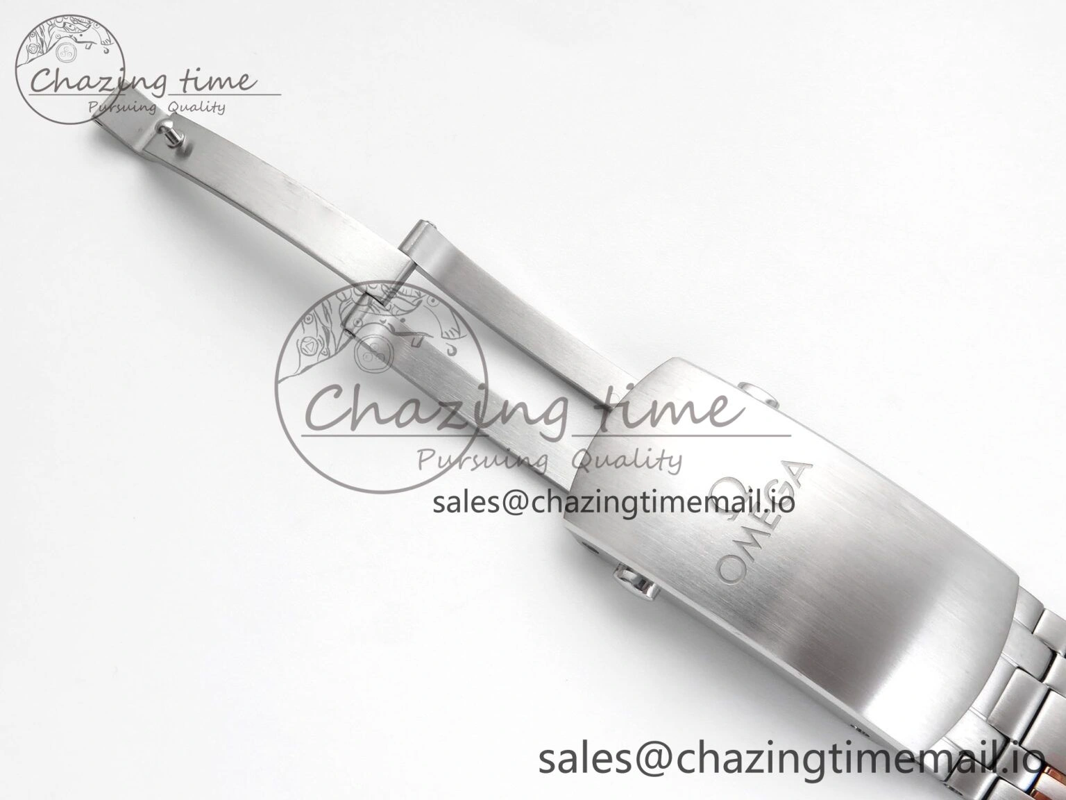 Minimalist Seamaster 300m Chrono SS RG OMF 1:1 Best Edition Blue Dial on SS RG Bracelet A 7686
