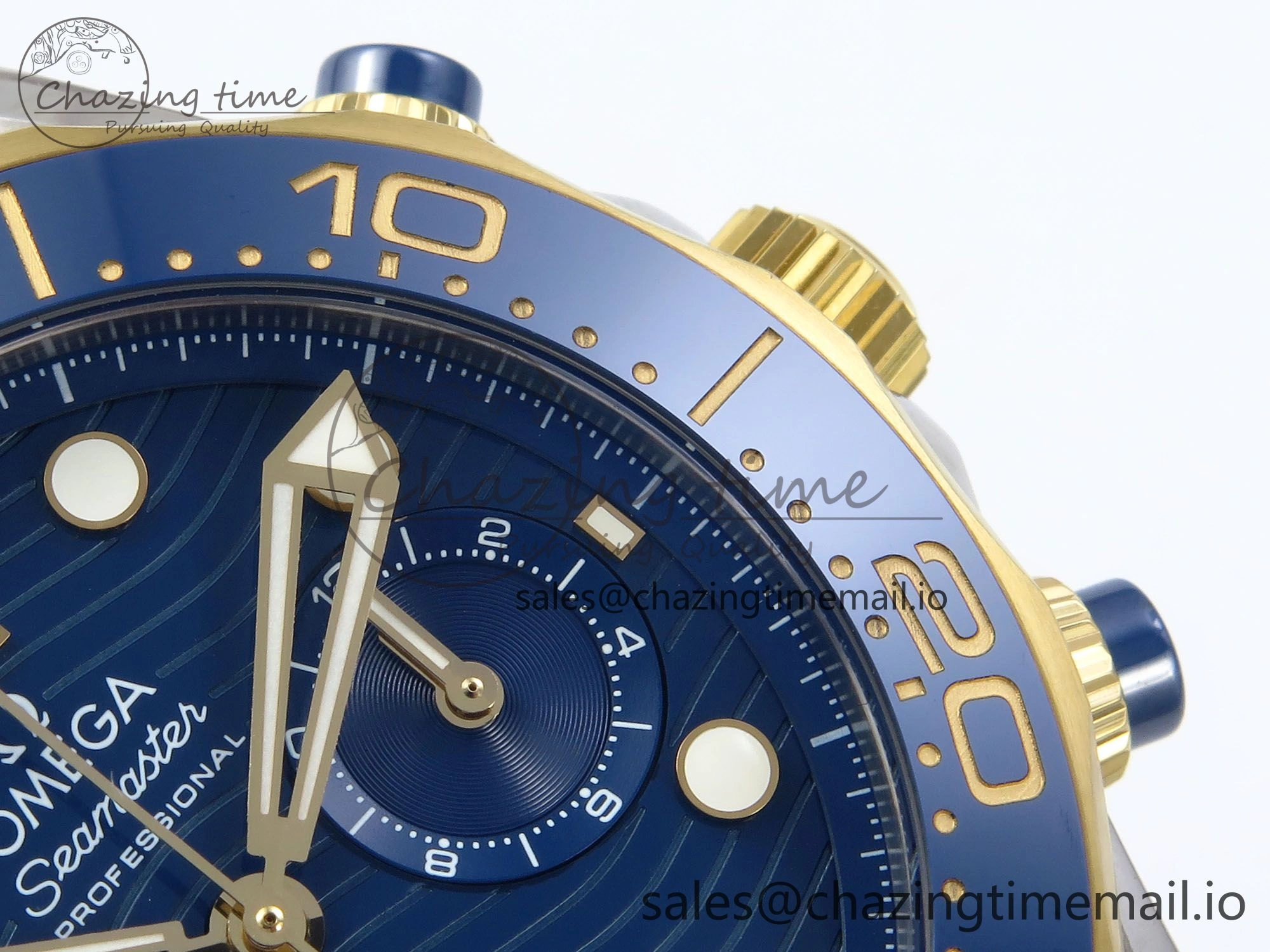 Colorful Seamaster 300m Chrono SS YG OMF 1:1 Best Edition Blue Dial on SS YG Bracelet A 7691