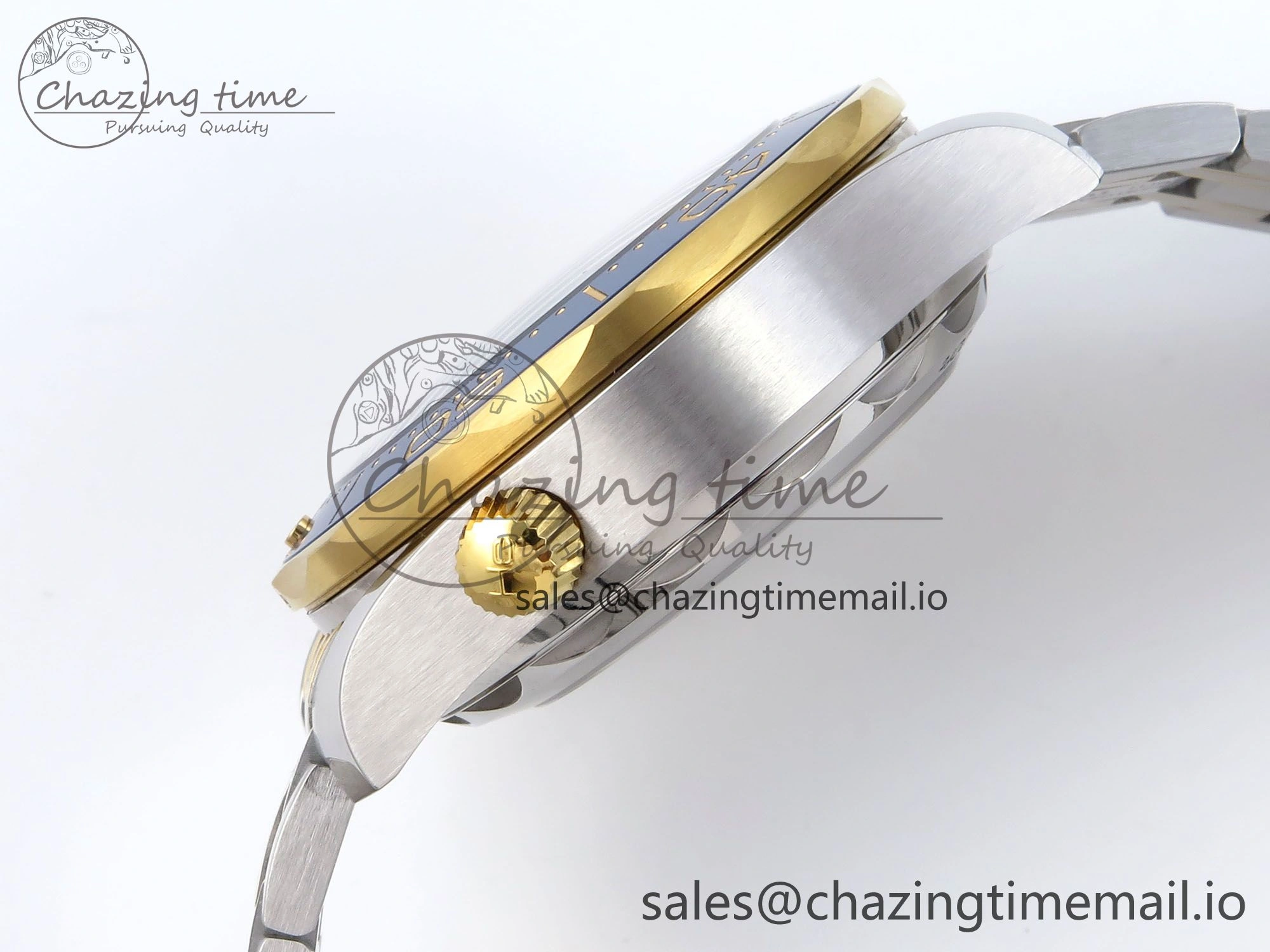 Colorful Seamaster 300m Chrono SS YG OMF 1:1 Best Edition Blue Dial on SS YG Bracelet A 7691