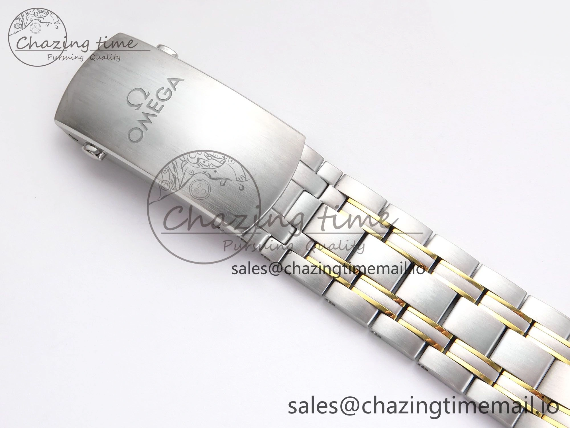 Colorful Seamaster 300m Chrono SS YG OMF 1:1 Best Edition Blue Dial on SS YG Bracelet A 7691