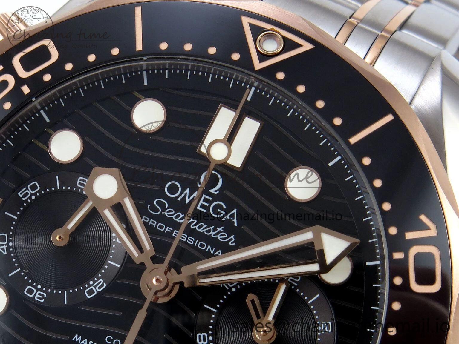 Seamaster 300m Chrono SS YG OMF 1:1 Best Edition Blue Dial on SS YG Bracelet A Cozy 7685