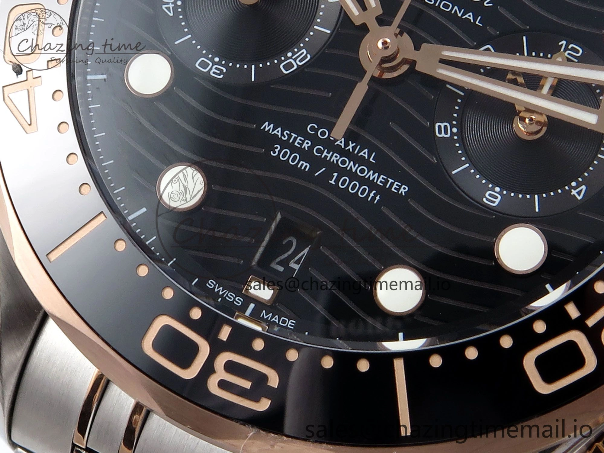 Seamaster 300m Chrono SS YG OMF 1:1 Best Edition Blue Dial on SS YG Bracelet A Cozy 7685