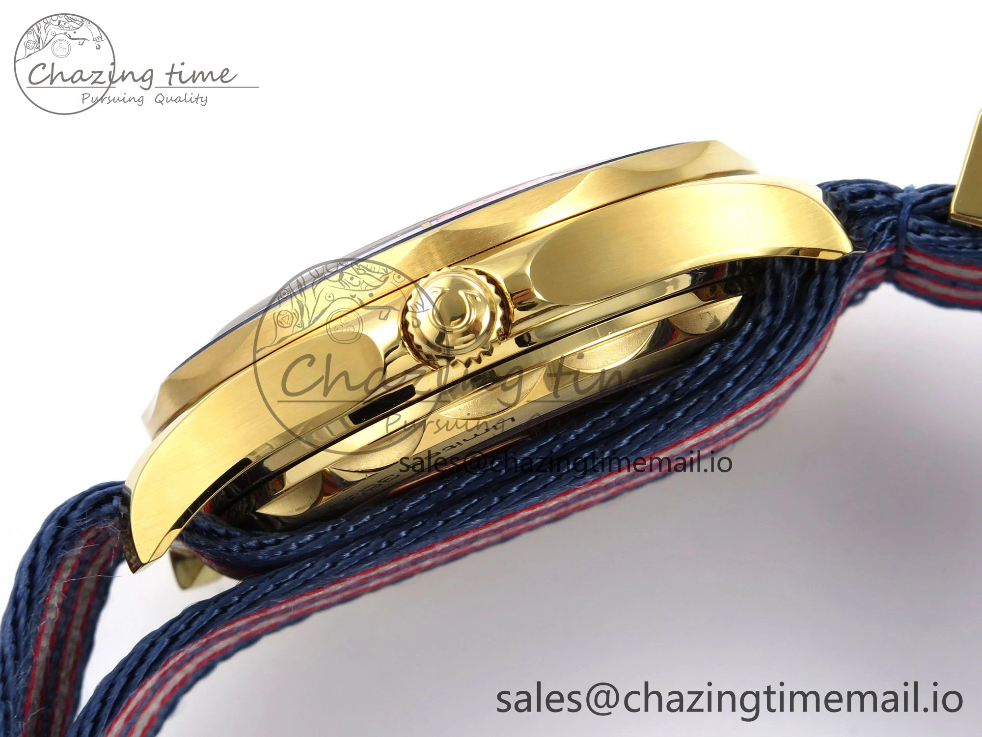 Seamaster 300m Diver YG OMF 1:1 Best Edition Blue Orange Ceramic White Dial on Blue Nato Strap A Thermal 7704