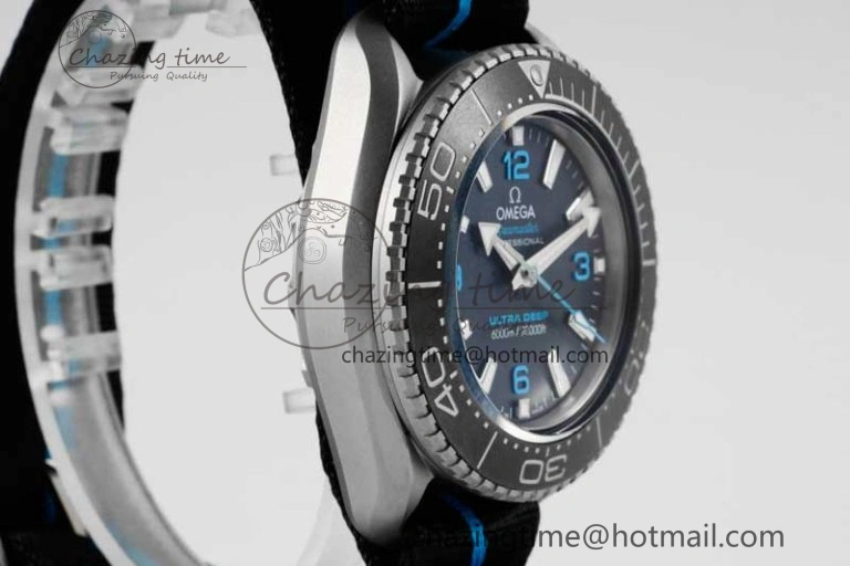 EyeCatching Seamaster 6000M Ultra Deep SS SBF 1:1 Best Edition Black Dial on Black Nylon Strap A8912 Super Clone 7818
