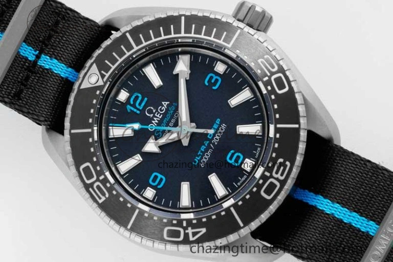 EyeCatching Seamaster 6000M Ultra Deep SS SBF 1:1 Best Edition Black Dial on Black Nylon Strap A8912 Super Clone 7818