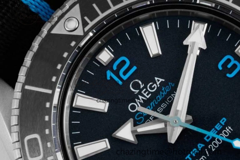 EyeCatching Seamaster 6000M Ultra Deep SS SBF 1:1 Best Edition Black Dial on Black Nylon Strap A8912 Super Clone 7818