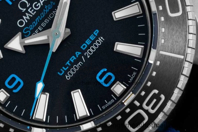 EyeCatching Seamaster 6000M Ultra Deep SS SBF 1:1 Best Edition Black Dial on Black Nylon Strap A8912 Super Clone 7818