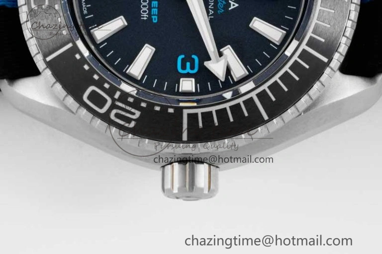 EyeCatching Seamaster 6000M Ultra Deep SS SBF 1:1 Best Edition Black Dial on Black Nylon Strap A8912 Super Clone 7818