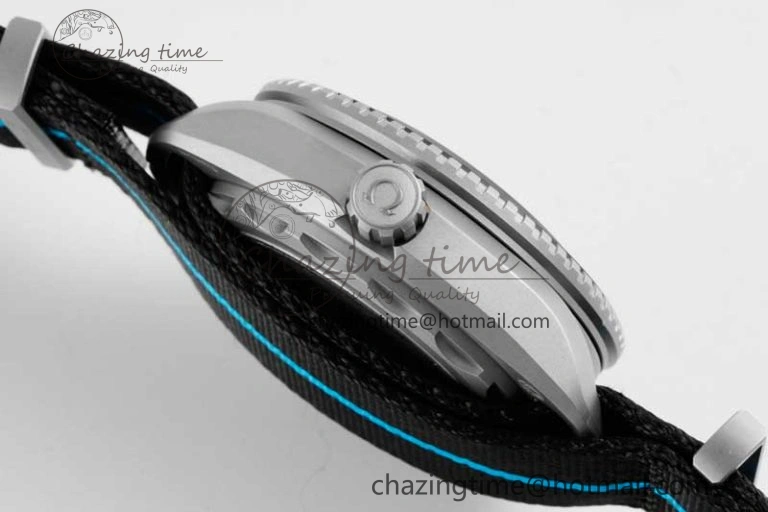 EyeCatching Seamaster 6000M Ultra Deep SS SBF 1:1 Best Edition Black Dial on Black Nylon Strap A8912 Super Clone 7818