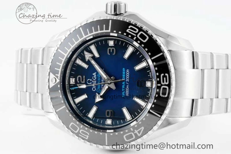 Seamaster 6000M Ultra Deep SS SBF 1:1 Best Edition Deep Blue Dial on SS Bracelet A8912 Super Clone SunProtective 7816