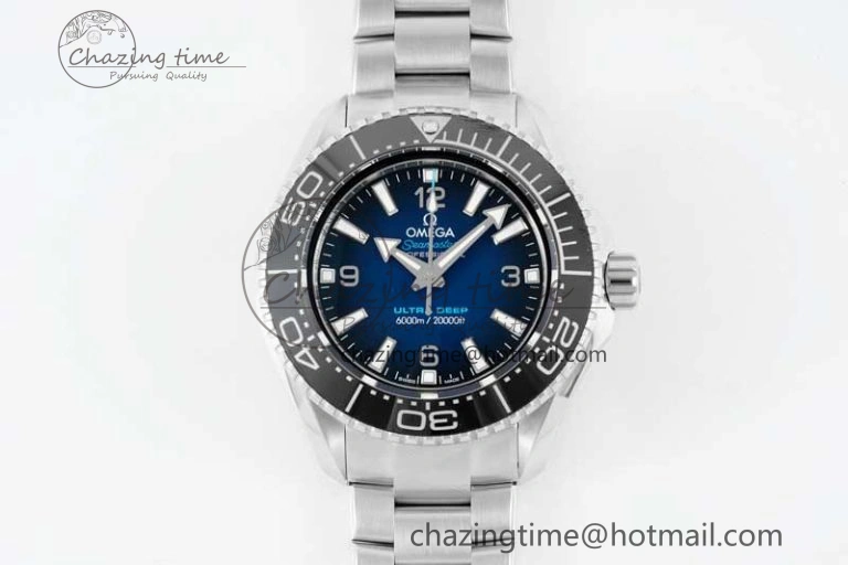 Seamaster 6000M Ultra Deep SS SBF 1:1 Best Edition Deep Blue Dial on SS Bracelet A8912 Super Clone SunProtective 7816
