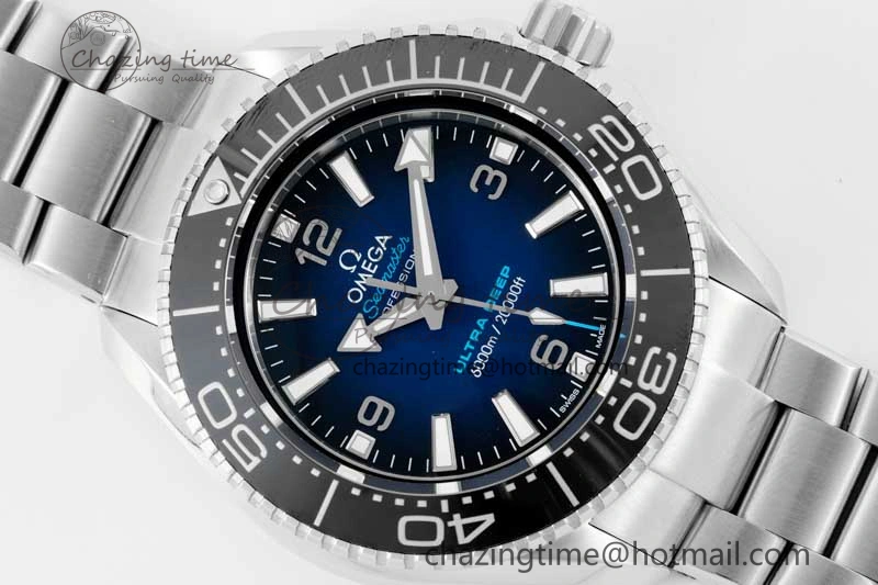 Seamaster 6000M Ultra Deep SS SBF 1:1 Best Edition Deep Blue Dial on SS Bracelet A8912 Super Clone SunProtective 7816