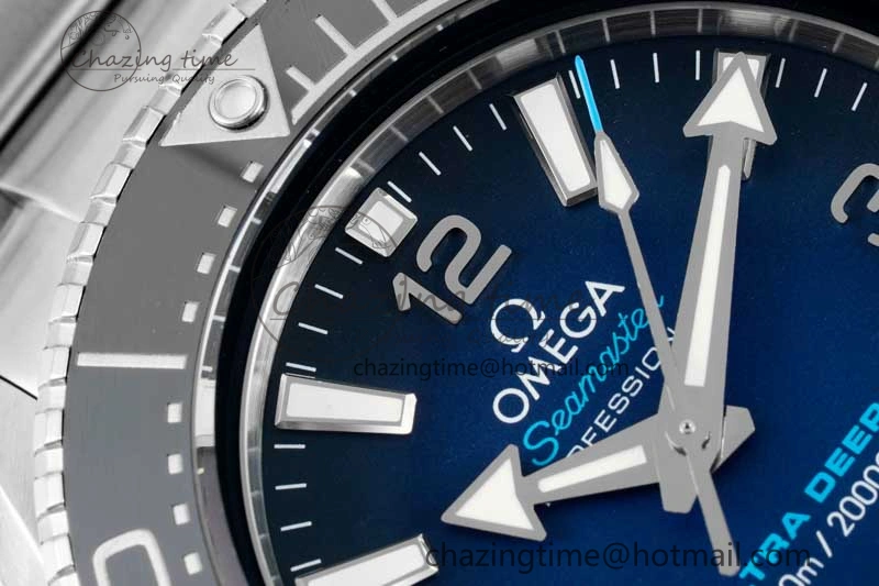 Seamaster 6000M Ultra Deep SS SBF 1:1 Best Edition Deep Blue Dial on SS Bracelet A8912 Super Clone SunProtective 7816