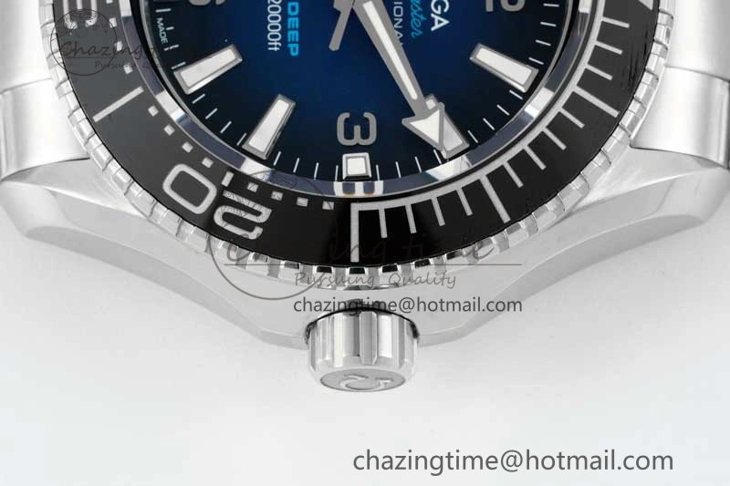 Seamaster 6000M Ultra Deep SS SBF 1:1 Best Edition Deep Blue Dial on SS Bracelet A8912 Super Clone SunProtective 7816
