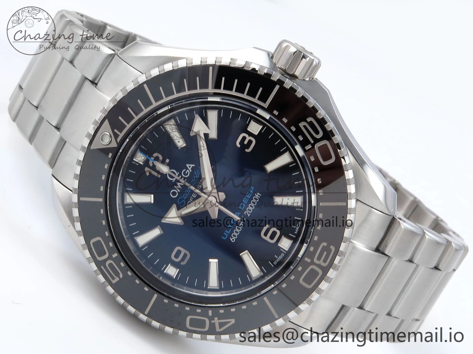 Seamaster 6000M Ultra Deep SS VRF 1:1 Best Edition Deep Blue Dial on SS Bracelet A8912 Super Clone EasyMatch 7689
