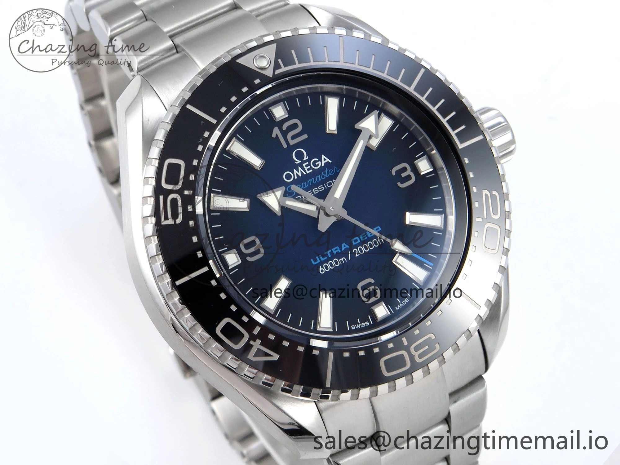 Seamaster 6000M Ultra Deep SS VRF 1:1 Best Edition Deep Blue Dial on SS Bracelet A8912 Super Clone EasyMatch 7689
