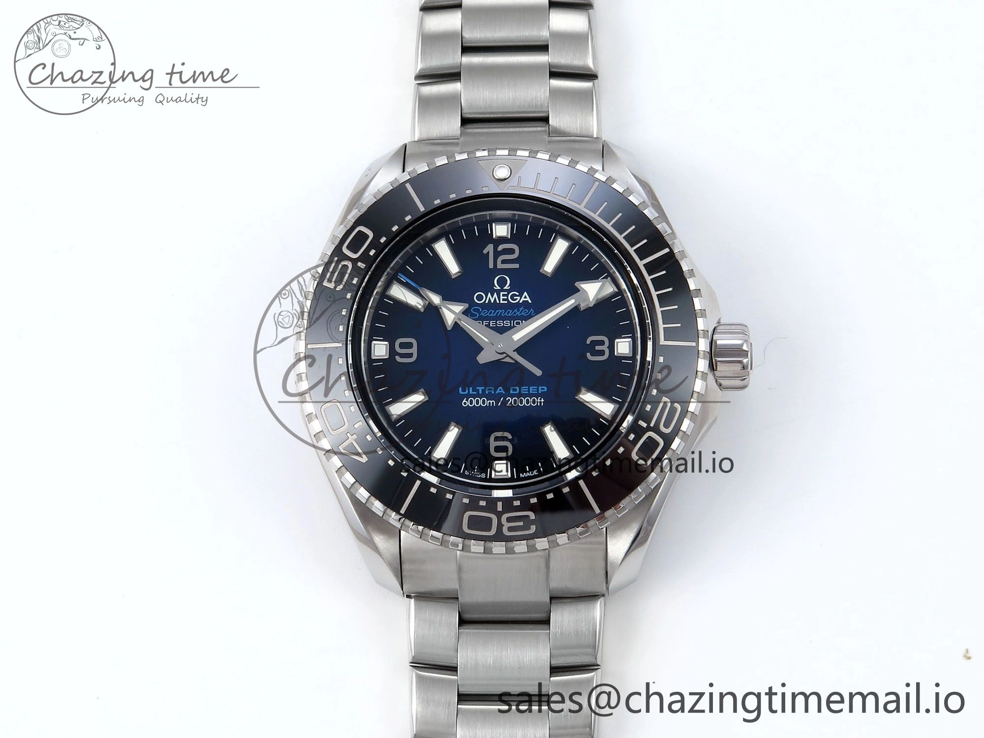 Seamaster 6000M Ultra Deep SS VRF 1:1 Best Edition Deep Blue Dial on SS Bracelet A8912 Super Clone EasyMatch 7689