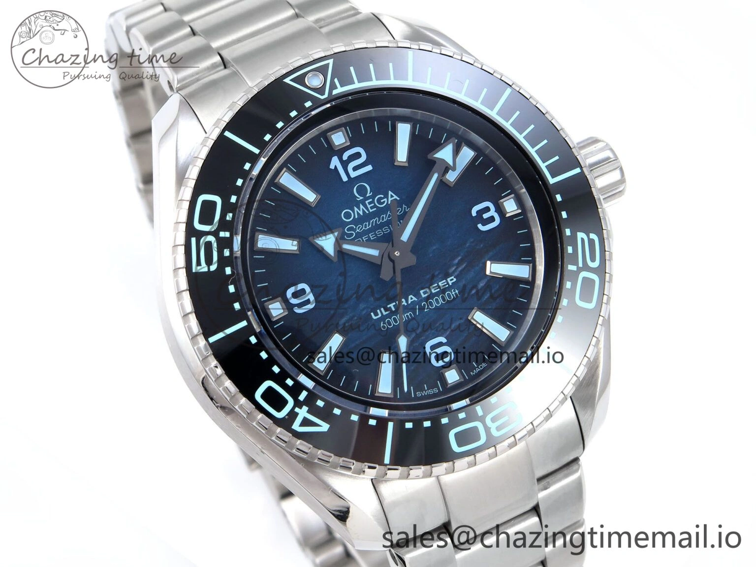Seamaster 6000M Ultra Deep SS VRF 1:1 Best Edition Deep Sea Dial on SS Bracelet A8912 Super Clone EasyCare 7688