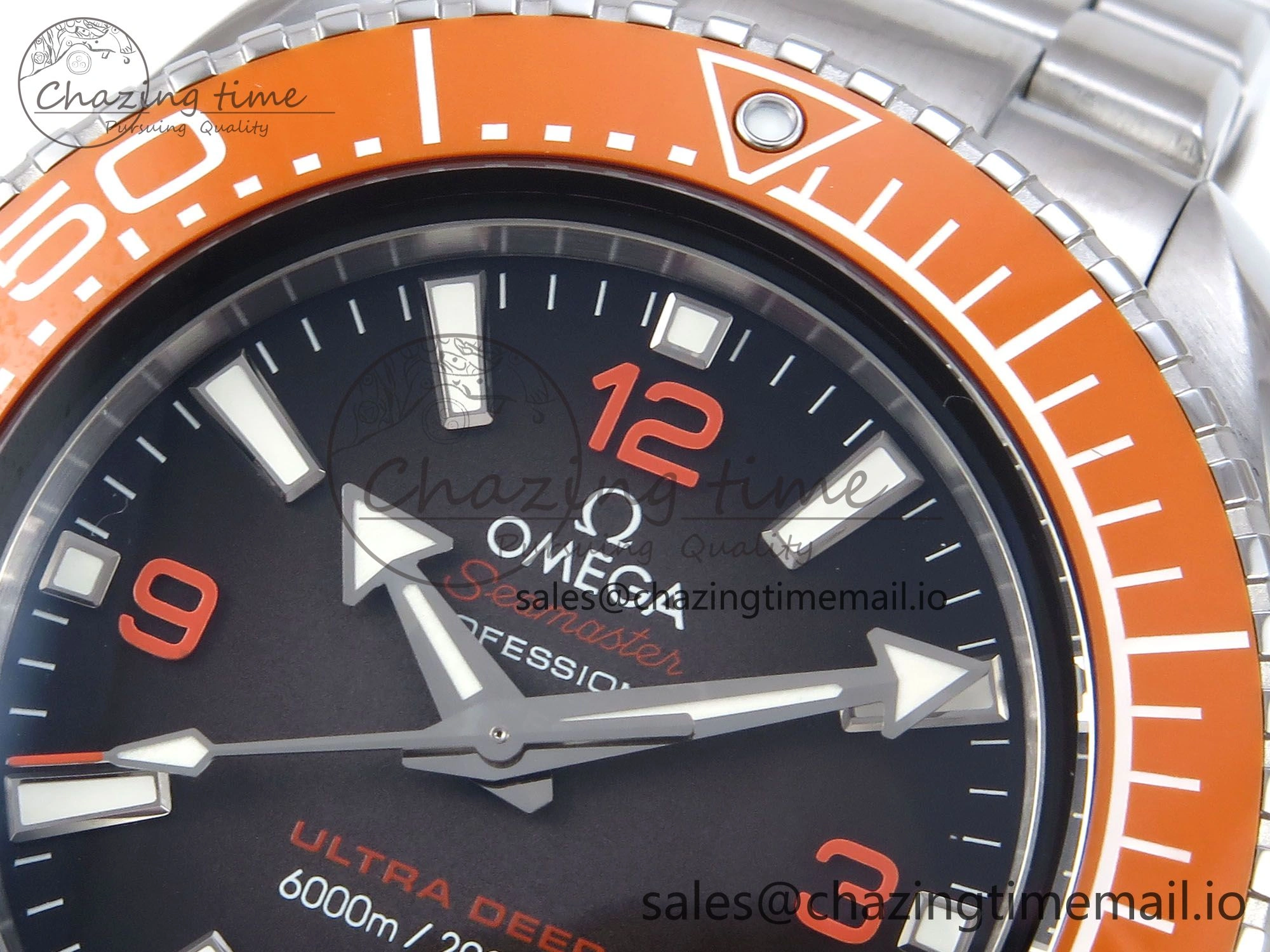 Elegant Seamaster 6000M Ultra Deep SS VRF 1:1 Best Edition Gray Dial Orange Bezel on SS Bracelet A8912 Super Clone 7687
