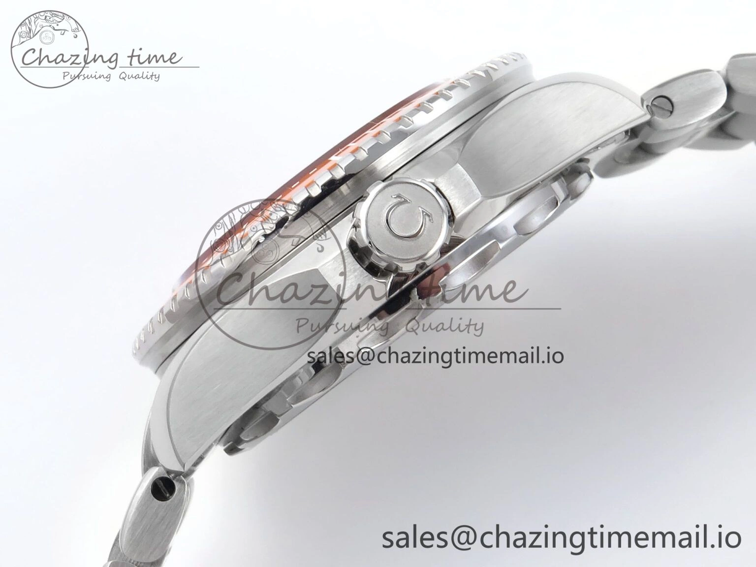 Elegant Seamaster 6000M Ultra Deep SS VRF 1:1 Best Edition Gray Dial Orange Bezel on SS Bracelet A8912 Super Clone 7687