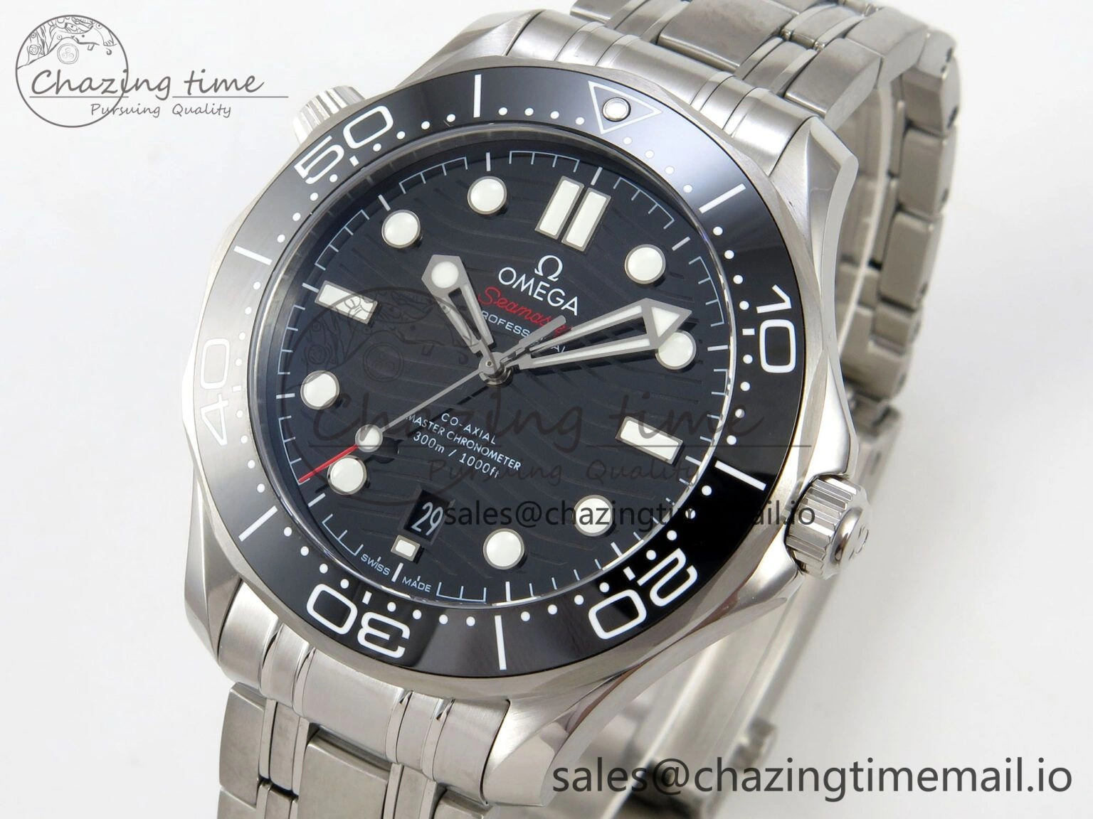 Seamaster Diver 300M Black Ceramic Bezel V4 VSF 1:1 Best Edition Black Dial On SS Bracelet Super Clone Asian Stylish 7653