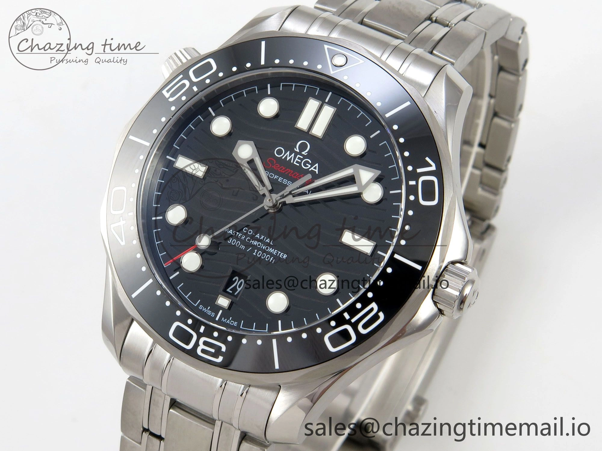 Seamaster Diver 300M Black Ceramic Bezel V4 VSF 1:1 Best Edition Black Dial On SS Bracelet Super Clone Asian Stylish 7653